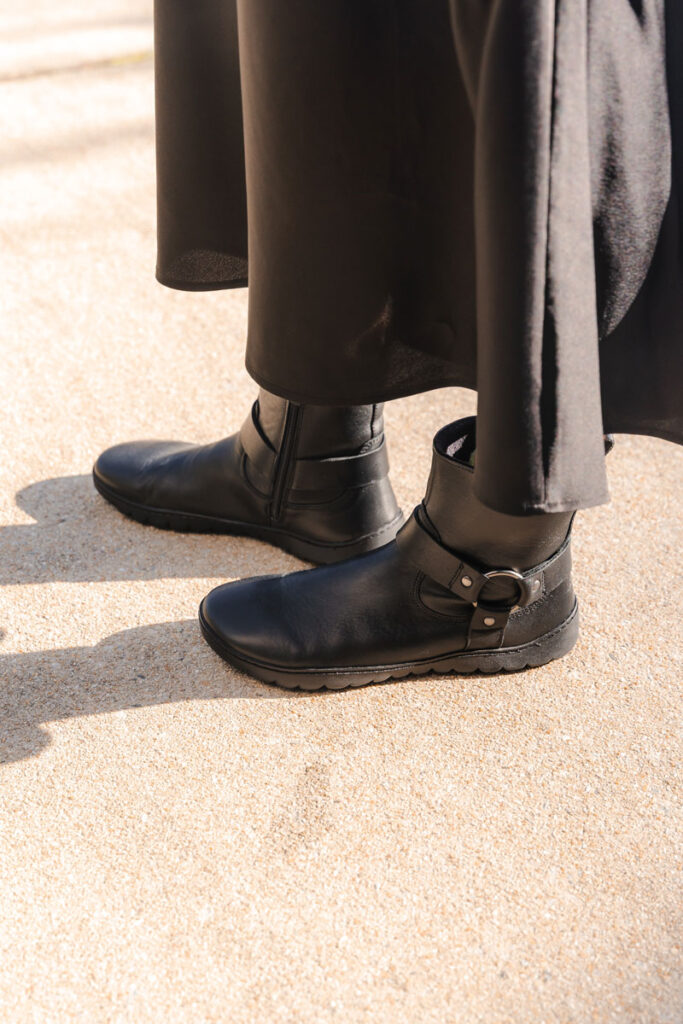 Groundies Phoenix, a moto-inspired barefoot Chelsea boot