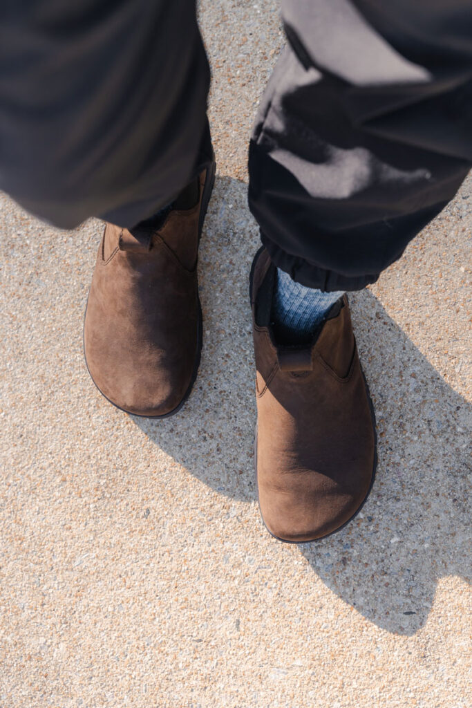 Rugged wide toe box Chelsea boots from Lems with waterproof uppers