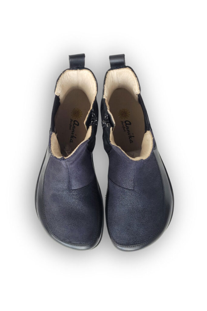 Annika barefoot wide toe box barefoot Chelsea boots in black