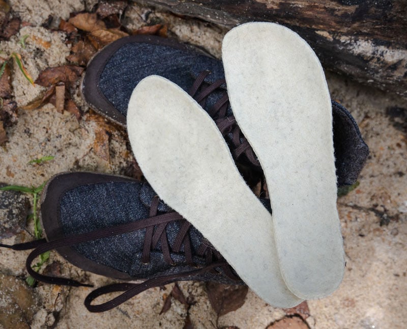 Wool insoles for barefoot shoes