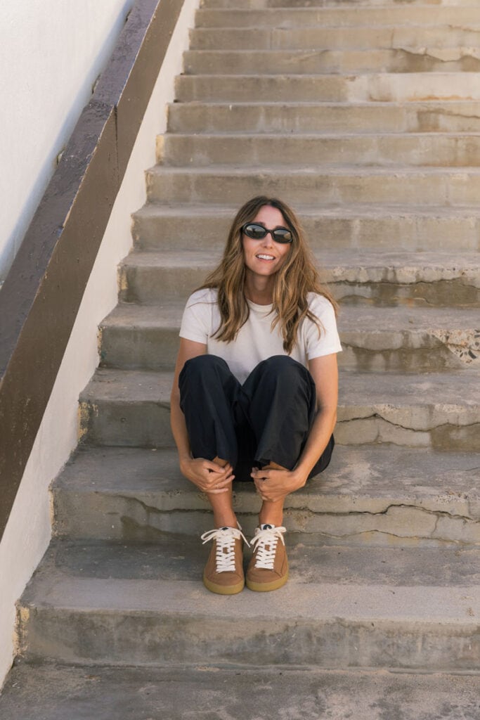 Barefoot Shoe Guide Collaboration Sneaker with Fleeters: Peach Brown Kelly