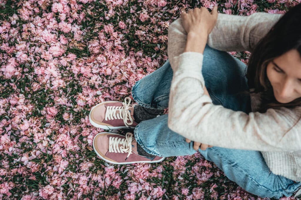 Pink and purple barefoot sneakers from Fleeters