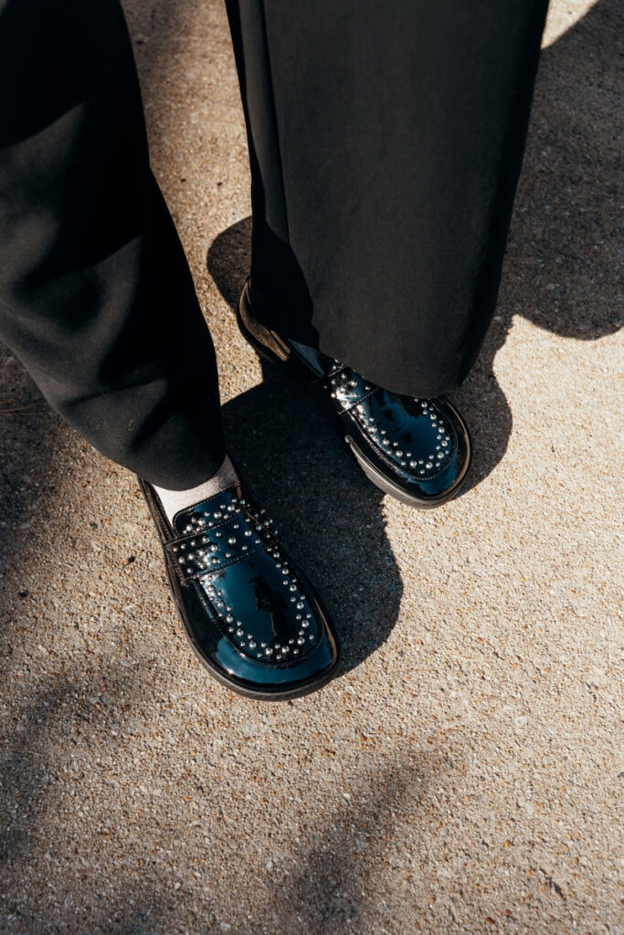 Shapen sheen wide toe box loafers in patent leather