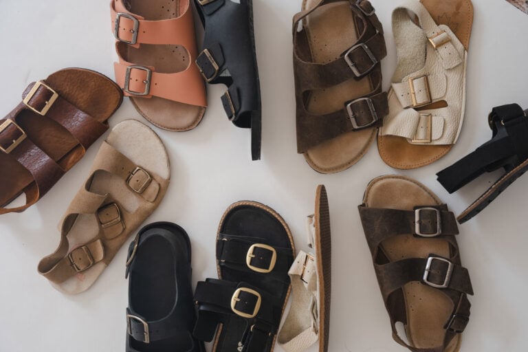 Barefoot sandals like Birkenstocks, more flexible