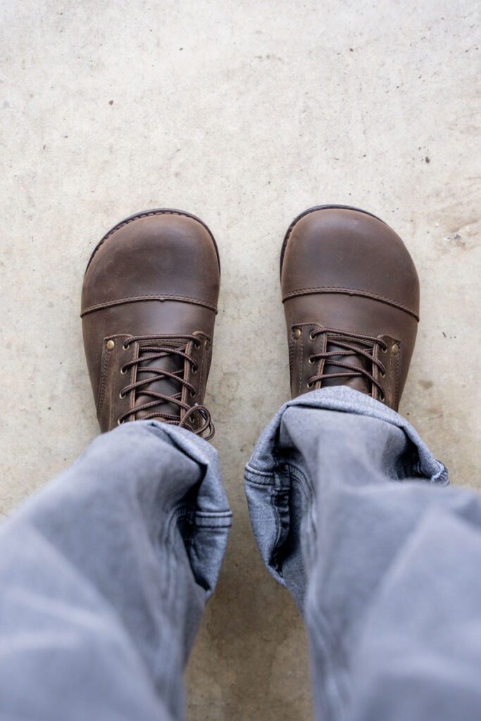 Gaucho Ninja Goodyear welted barefoot carpenter's safety boots with an extra wide toe box