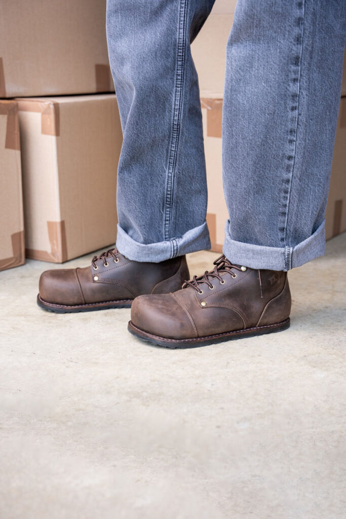 Gaucho Ninja Goodyear welted barefoot carpenter's safety boots with an extra wide toe box