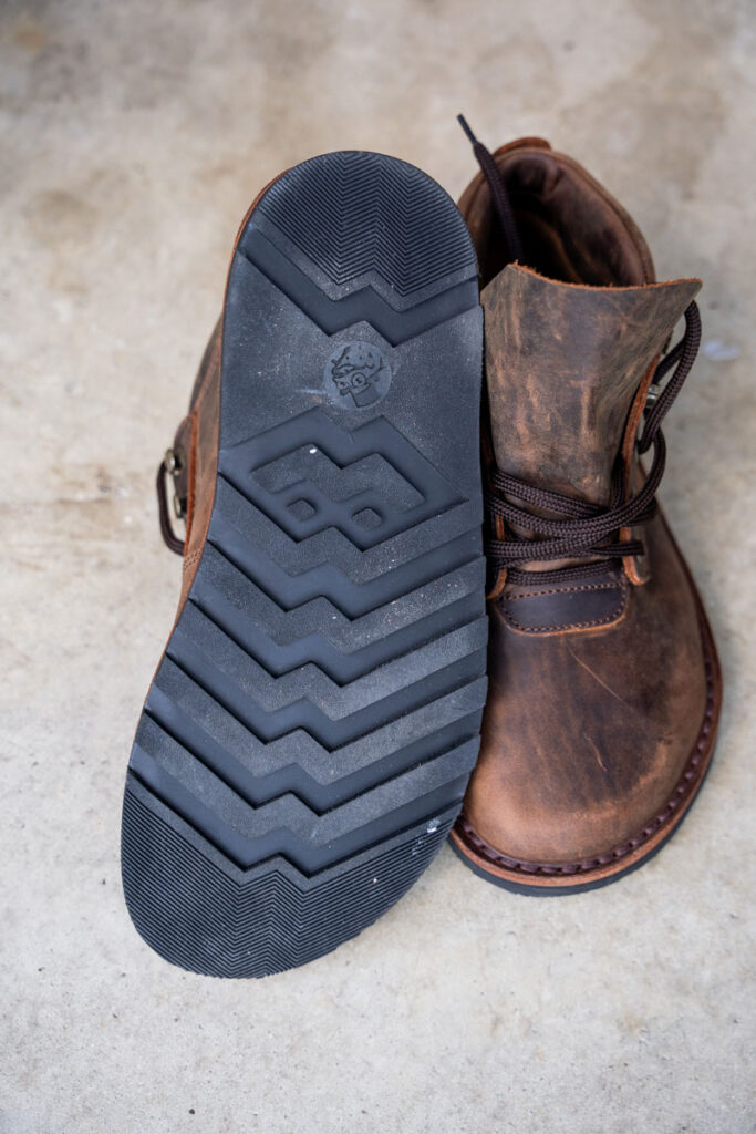 Jim Green Anatomx Barefoot African Ranger boots are thick leather work boots with a wide toe box