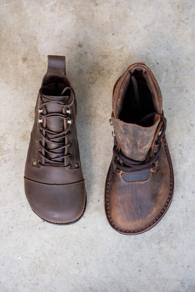 Gaucho Ninja barefoot safety boots vs Jim Green barefoot leather work boots