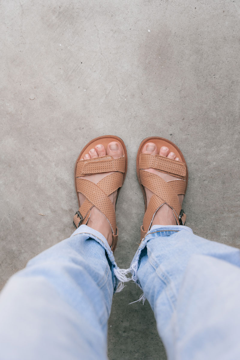 Magical Shoes Roma barefoot sandals with three adjustable straps and no toe post
