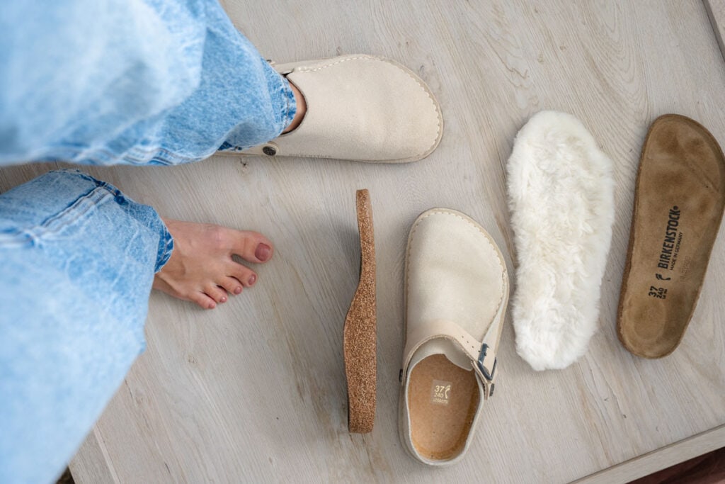 Convert Birkenstock Lutry Clogs to an extra wide barefoot shoe by replacing the insole