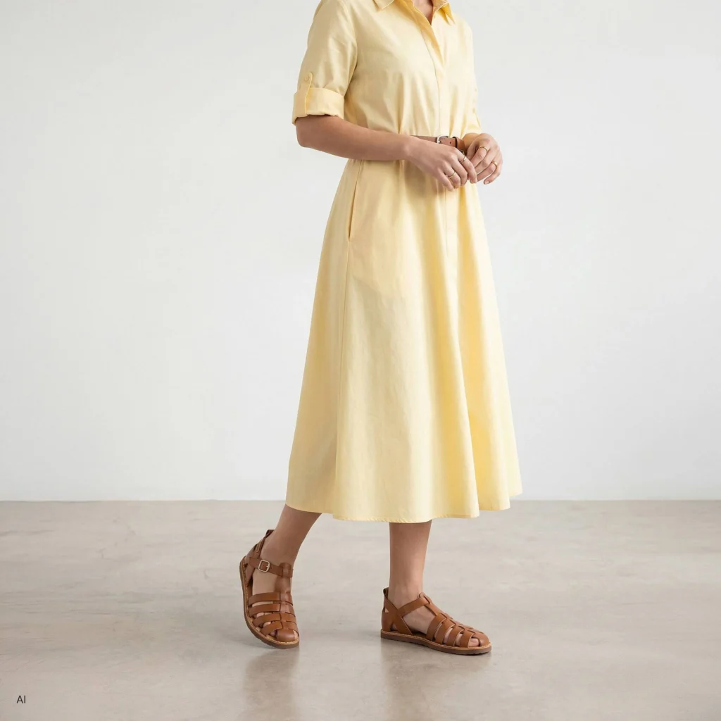 Pikolinos barefoot fisherman sandals with tan leather uppers