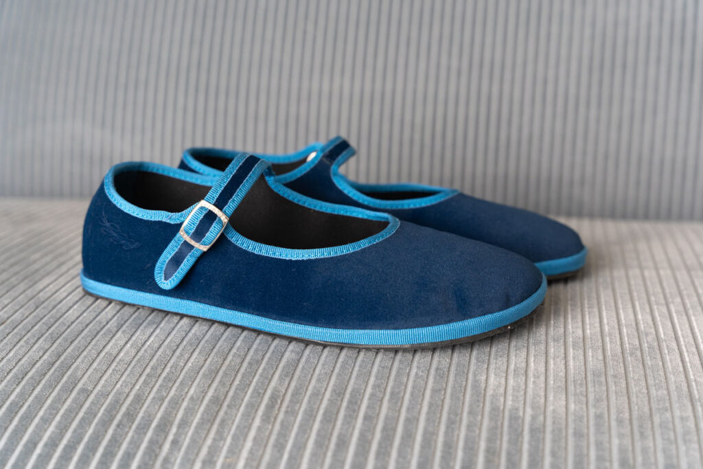 AlbaPluma Friulane barefoot Mary Jane with velvet uppers