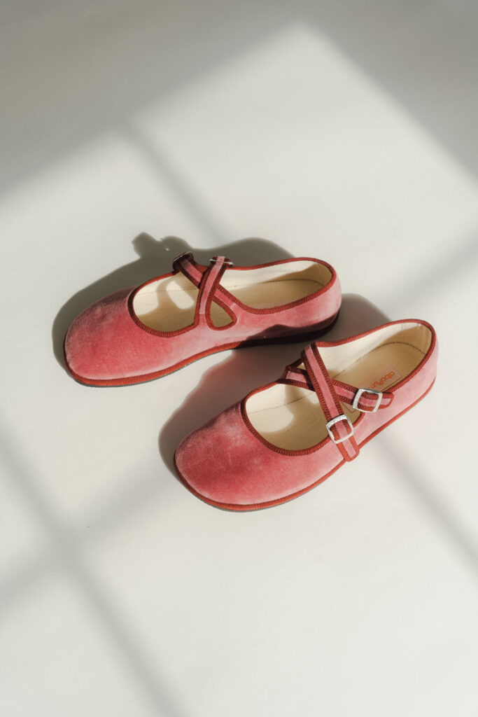 albaPluma x Kelly Friulane Mary Jane collection in Petal Pink velvet