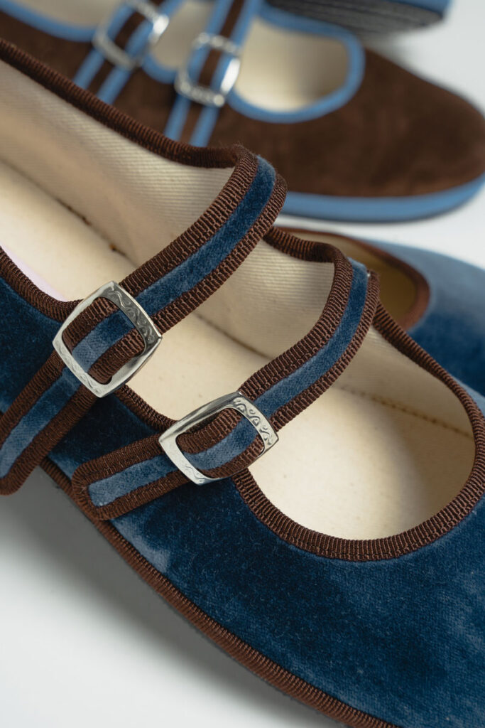double strap barefoot Mary Jane